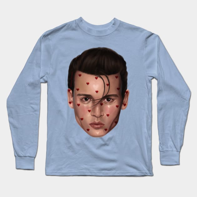 Love for Johnny Depp Long Sleeve T-Shirt by Nancyvheart 